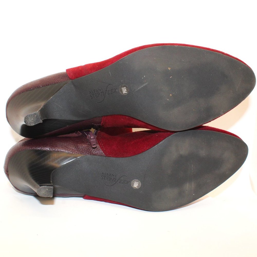 ALFANI Women's Sz 10M Maroon Step N Flex Vandela2 Almond Toe Kitten Heel Booties - Picture 8 of 10